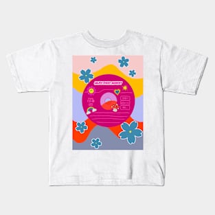 Positive Colorful  Flower Music CD Caver Kids T-Shirt